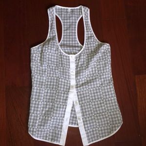 7 For All Mankind checkered racer back tank